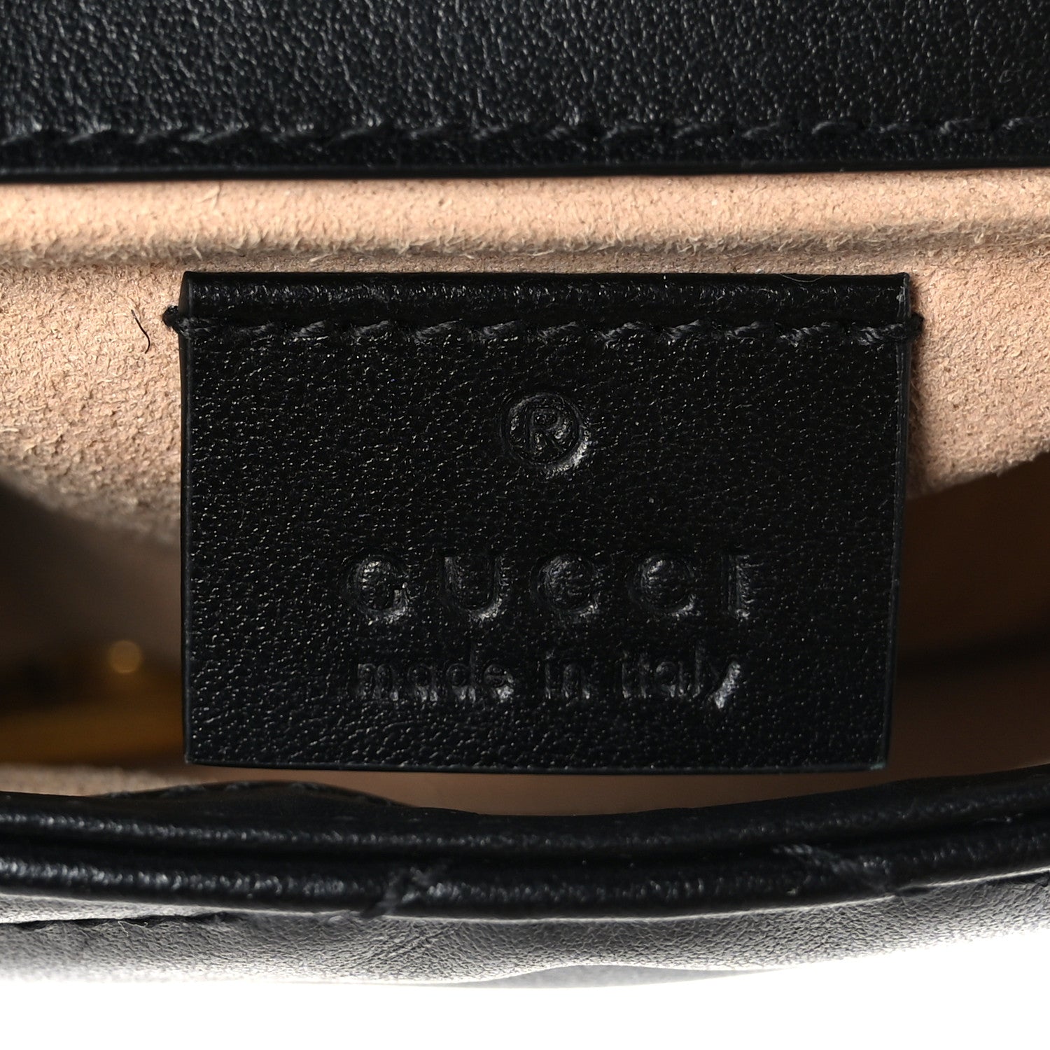 Gucci Calfskin Matelasse Super Mini GG Marmont Shoulder Bag Black 5 of 8