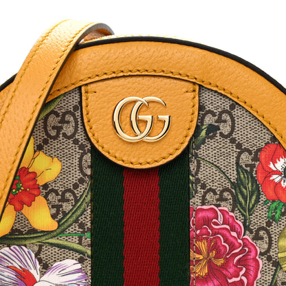 Gucci GG Supreme Monogram Flora Web Mini Ophidia Round Shoulder Bag Beige Multicolor Crop 8 of 11