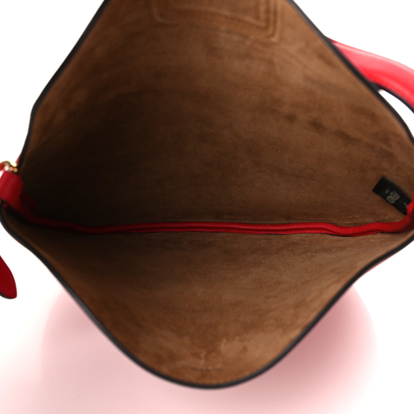 Vitello Grace Suede Small Croissant Hobo Rosso Cardinale
