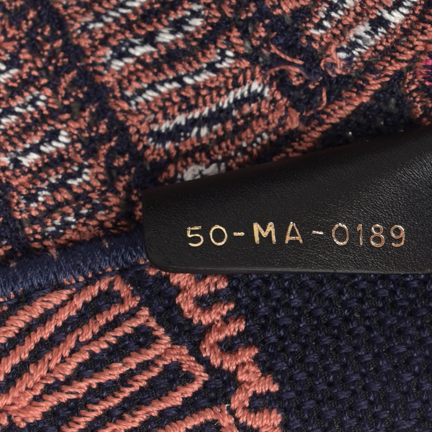 Canvas Embroidered Dior Animals Tiger Book Tote Deep Blue Fuchsia