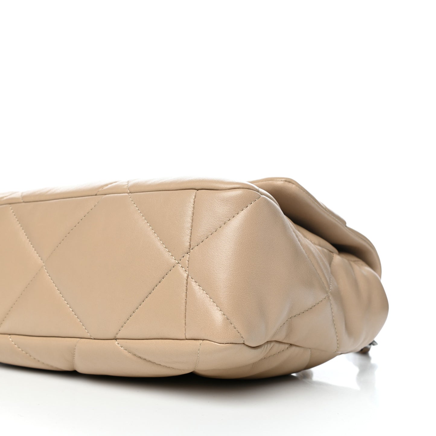 Lambskin Quilted Large Chanel 19 Flap Dark Beige