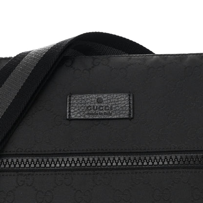 Gucci Nylon Monogram Medium Flat Messenger Bag Black 8 of 10