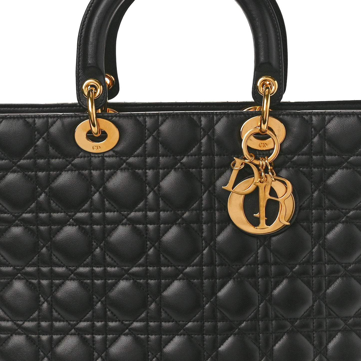 Lambskin Cannage Large Lady Dior Black