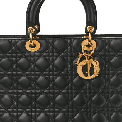 Christian Dior Lambskin Cannage Large Lady Dior Black 8 of 12