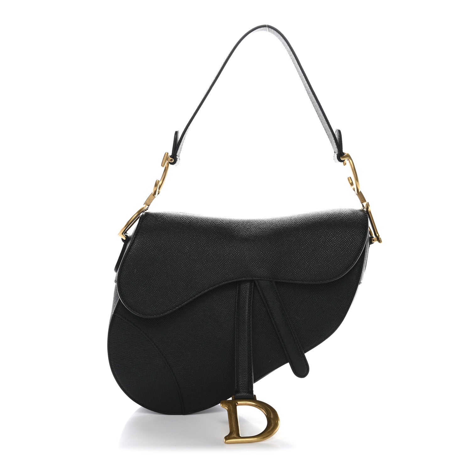Christian Dior Grained Calfskin Saddle Bag Black 1 of 10