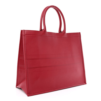 Christian Dior Calfskin Embossed Large Book Tote Red 3 of 15