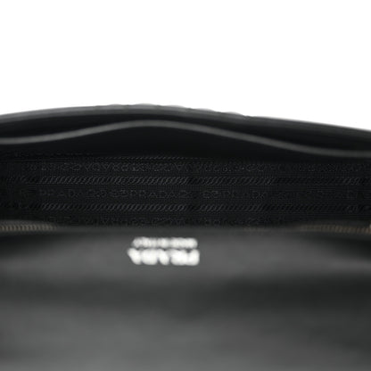 Prada Soft Calfskin Impunture Diagramme Large Chain Flap Shoulder Bag Black 5 of 12