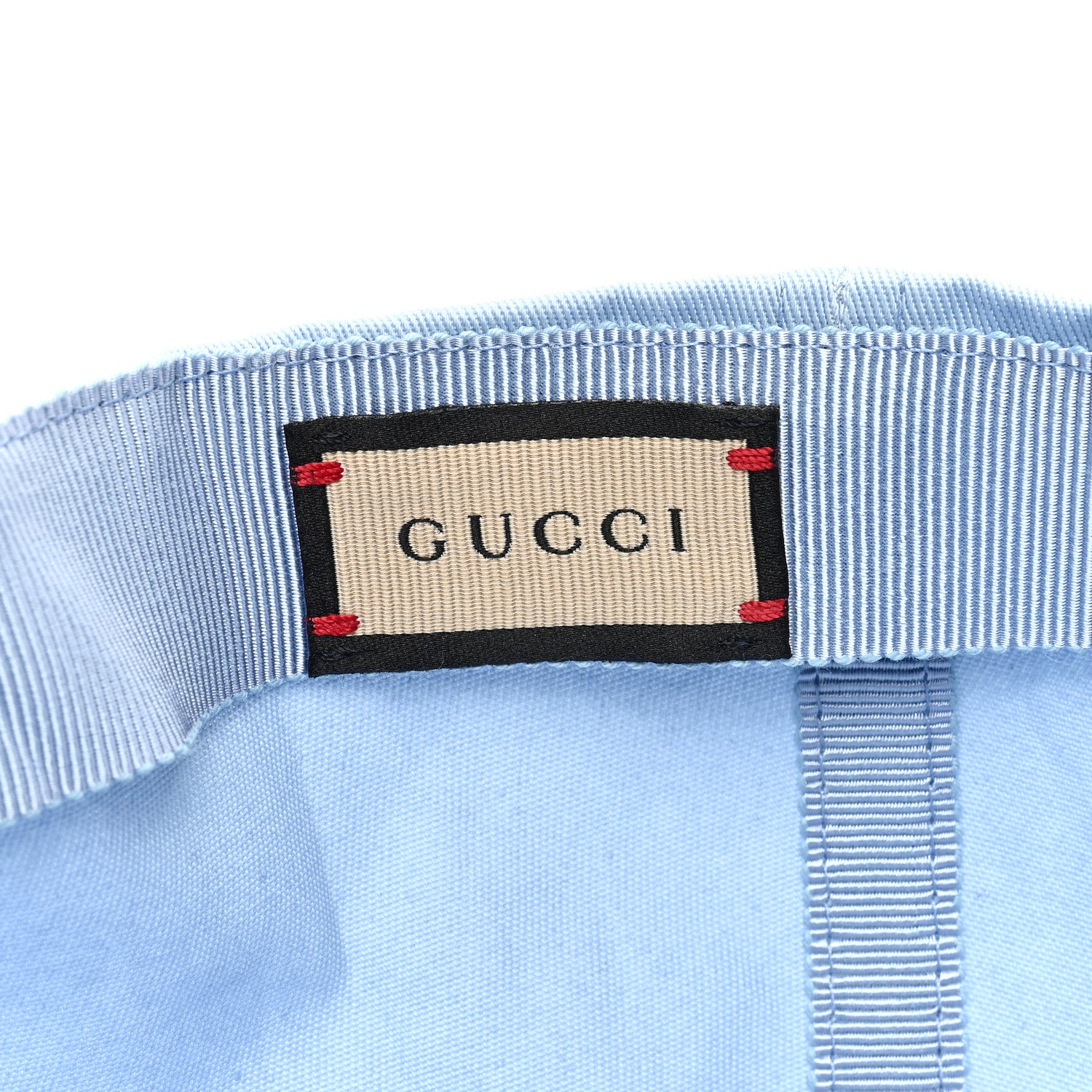 Gucci Cotton Embroidered Logo Script Baseball Hat XL Porcelain Blue 7 of 8