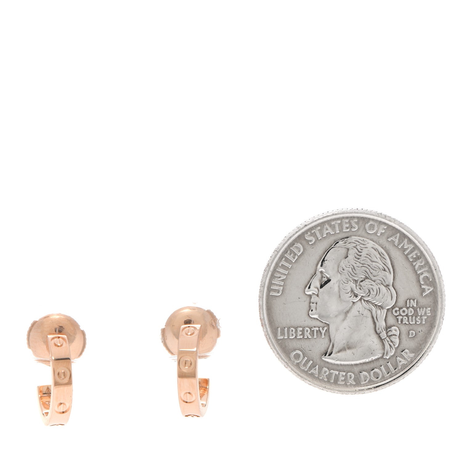Cartier 18K Pink Gold Small LOVE Hoop Earrings 2 of 6