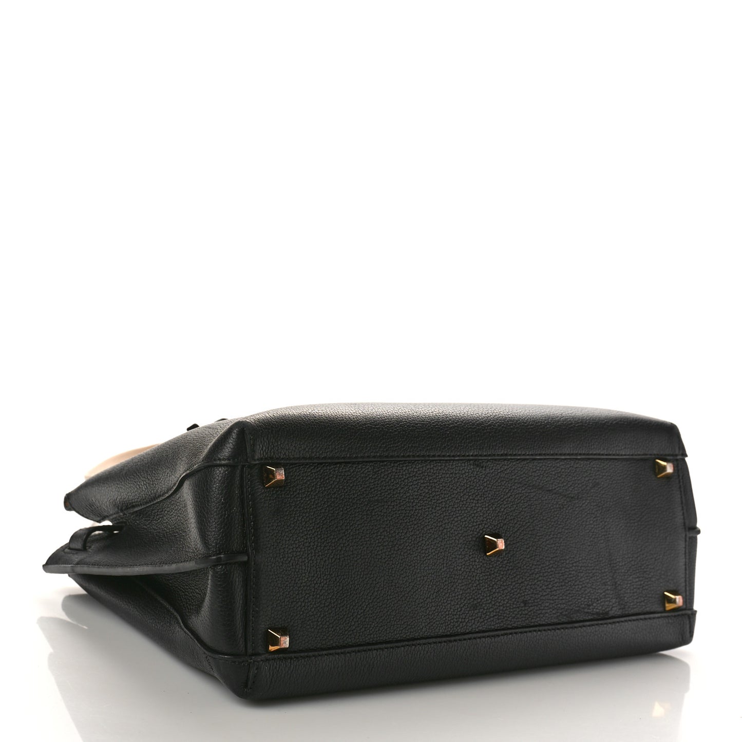 Grained Calfskin Large Milla Tote Black