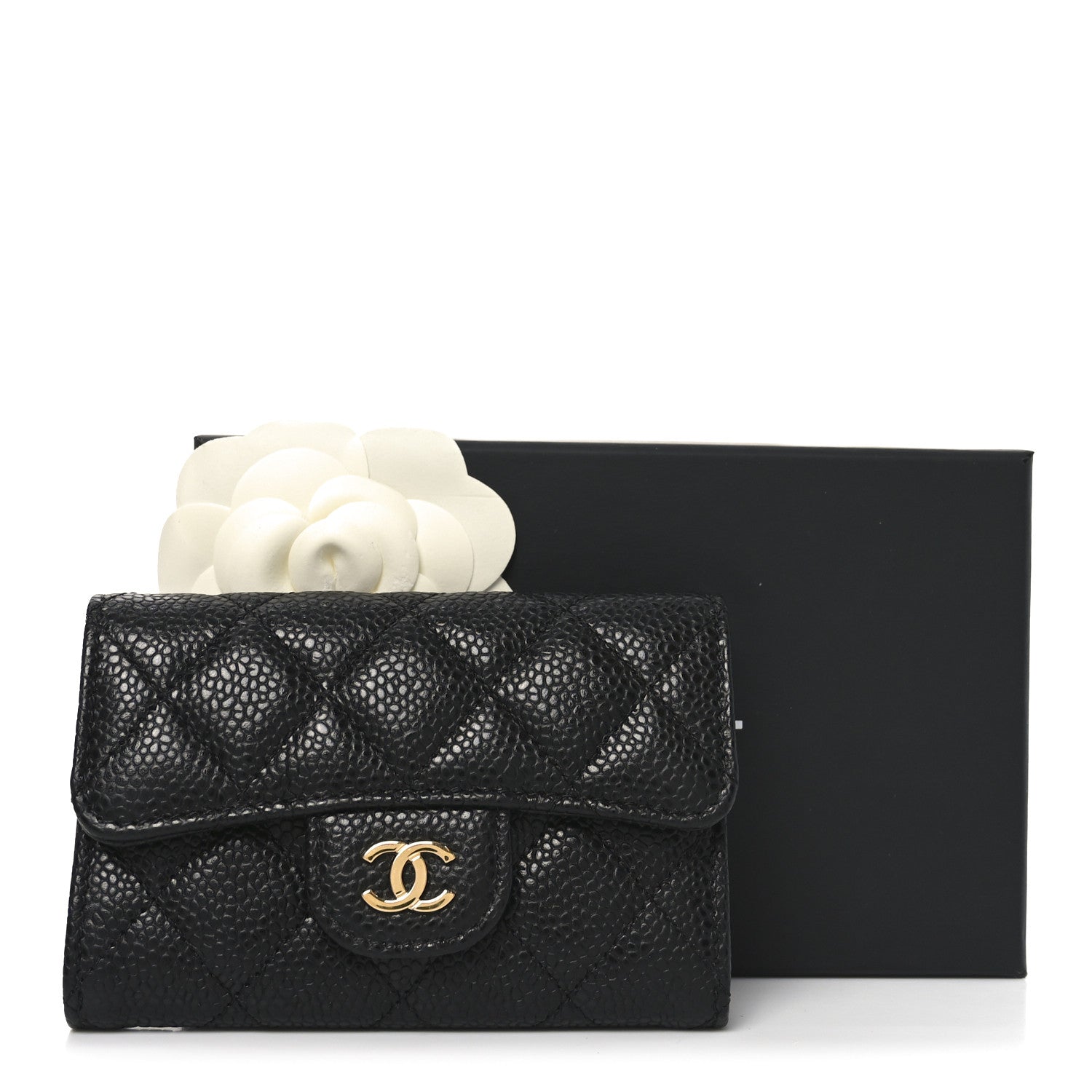 Chanel Caviar Quilted Flap Card Holder Wallet Black 9 of 9