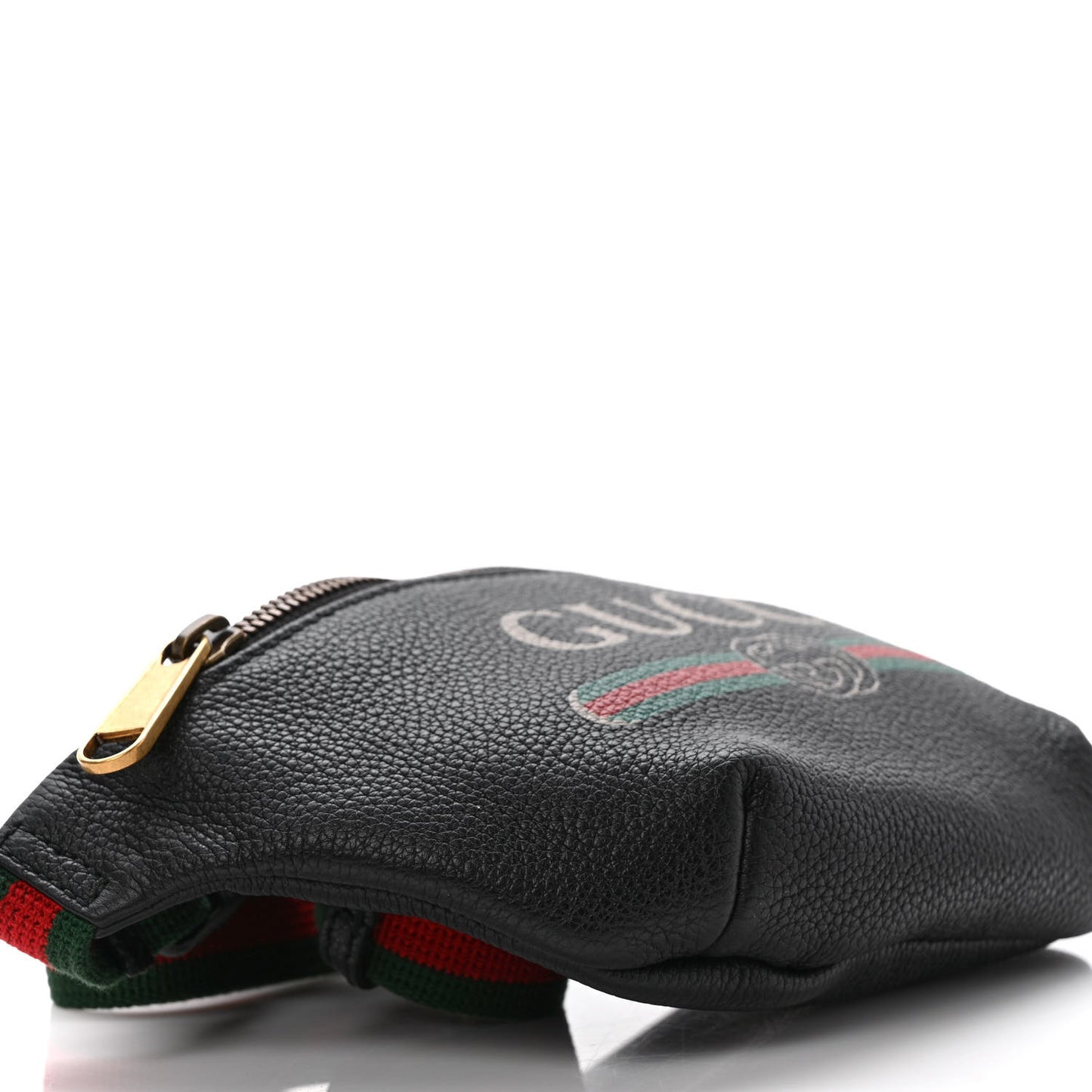 Grained Calfskin Small Logo Belt Bag Black
