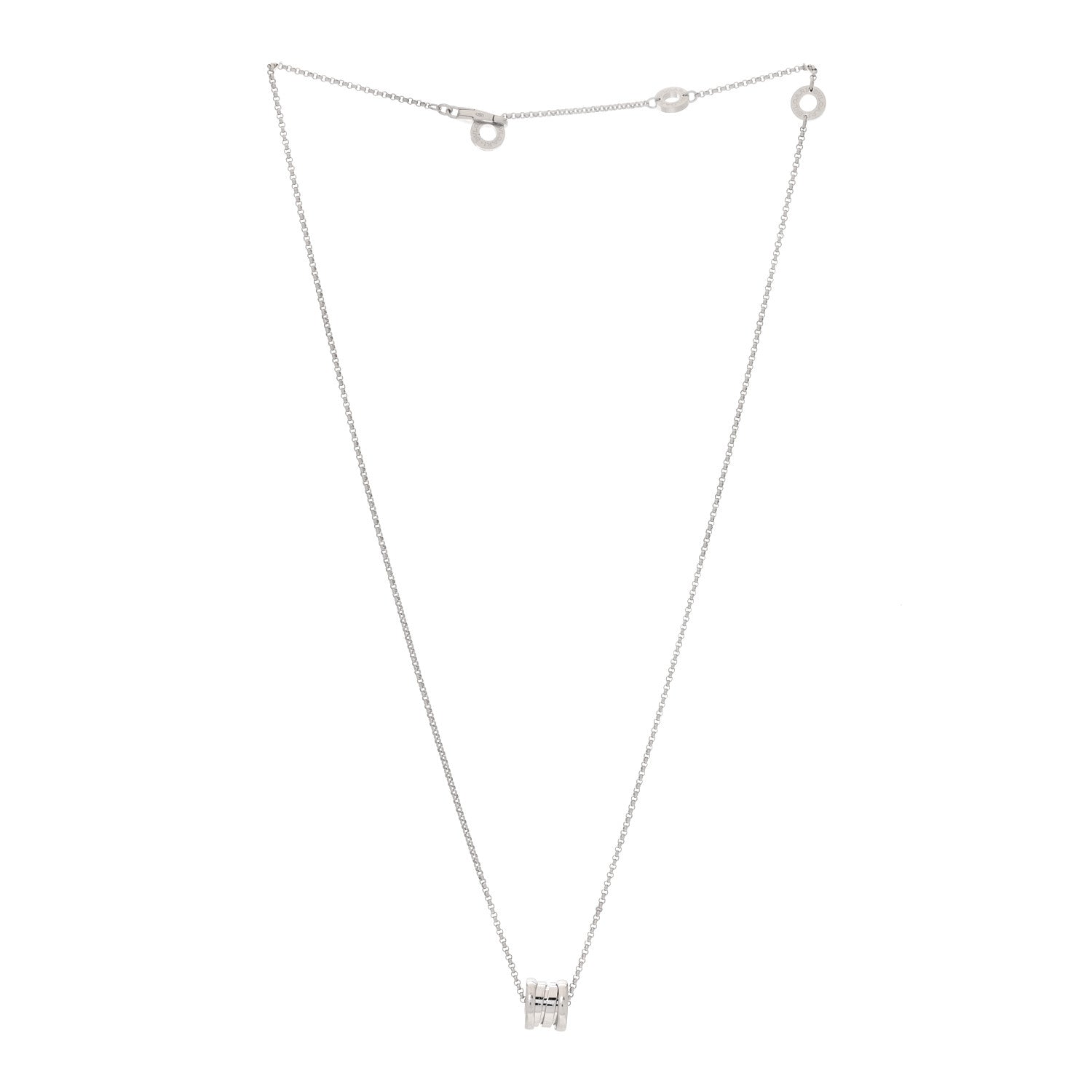 Bulgari 18K White Gold Mini B.Zero1 Pendant Necklace 2 of 6