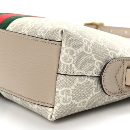 Gucci GG Supreme Monogram Textured Dollar Calfskin Web Small Ophidia Dome Shoulder Beige Mystic White Oatmeal 9 of 9