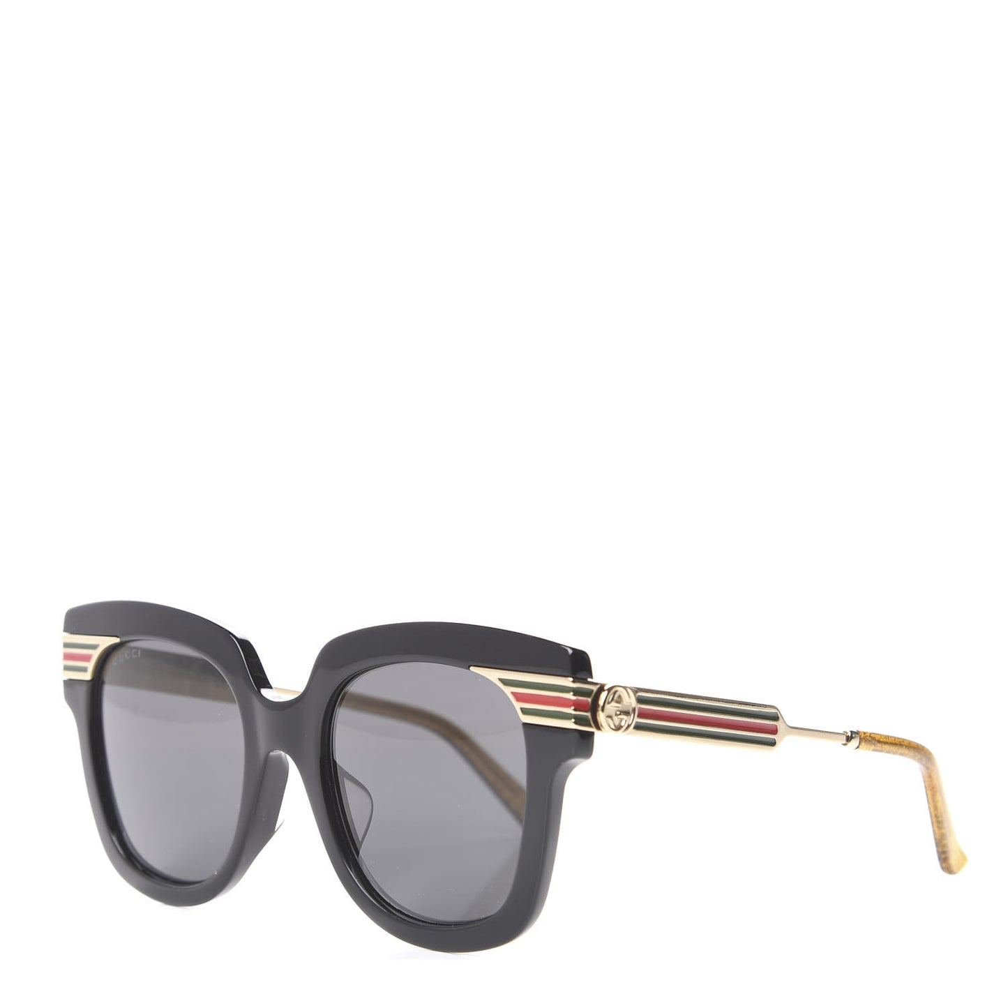 Acetate Square Frame Web Sunglasses GG0281SA Black