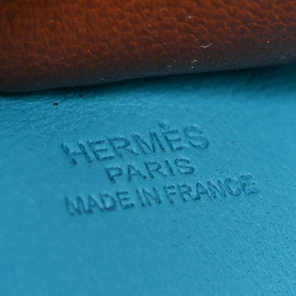 Hermes Milo Lambskin Grigri Rodeo Horse Bag Charm MM Bleu Azteque Bleu Electrique Fauve 4 of 4