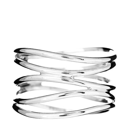 Tiffany Sterling Silver Elsa Peretti 5 Row Wave Ring 51 5.75 3 of 4