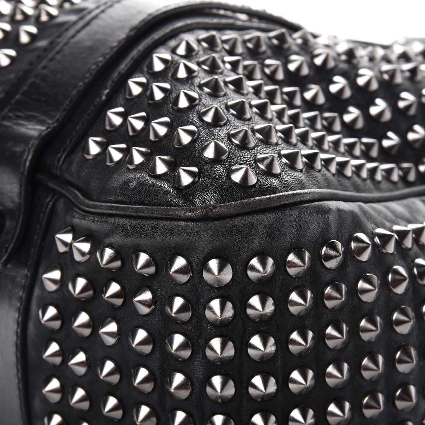 Prorsum Calfskin Studded Knight Satchel Black