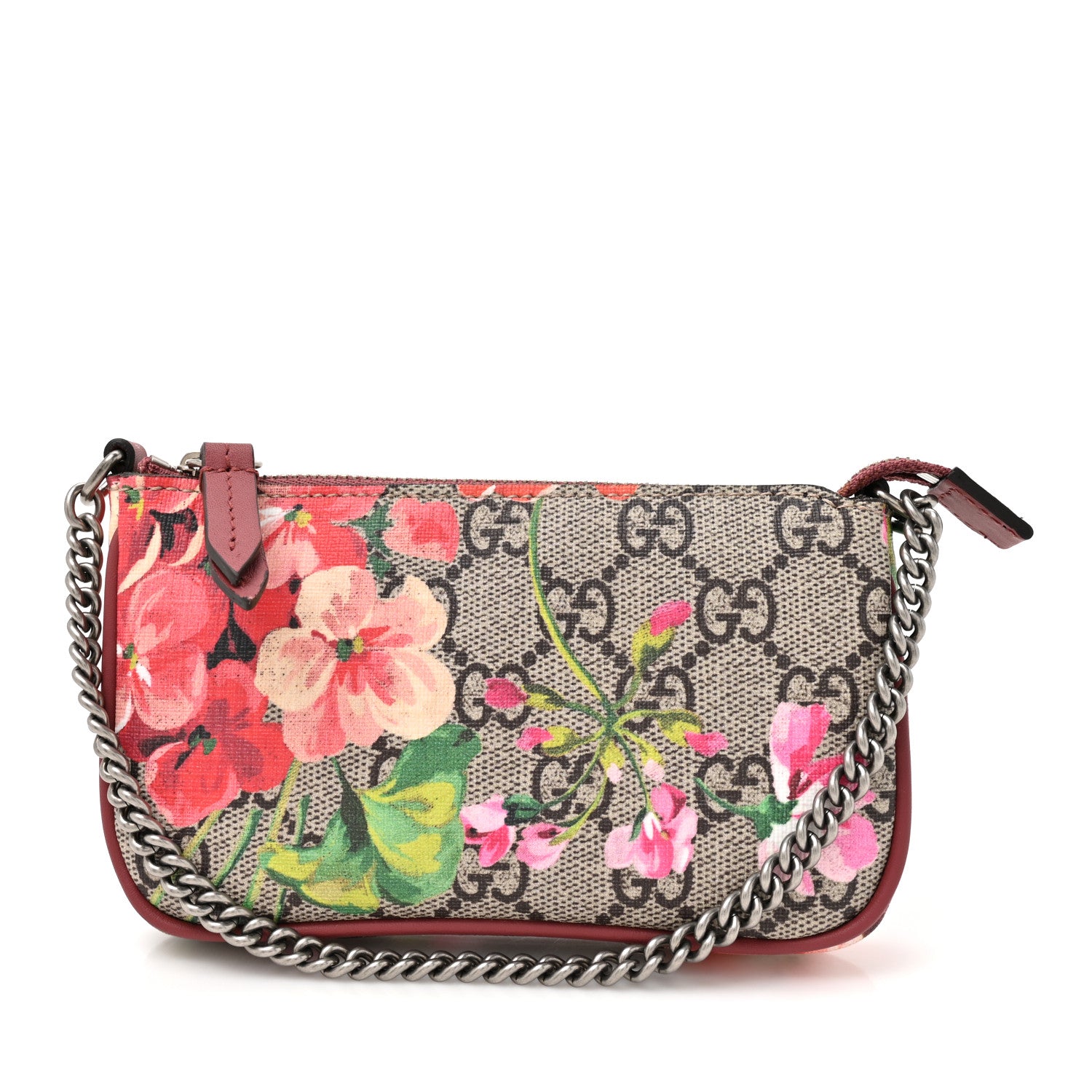 Gucci GG Supreme Monogram Blooms Mini Chain Bag Beige Multicolor Dry Rose 1 of 11