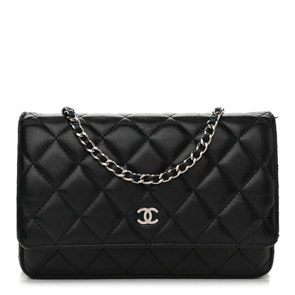 Chanel Lambskin Quilted Wallet On Chain WOC Black 1 of 18