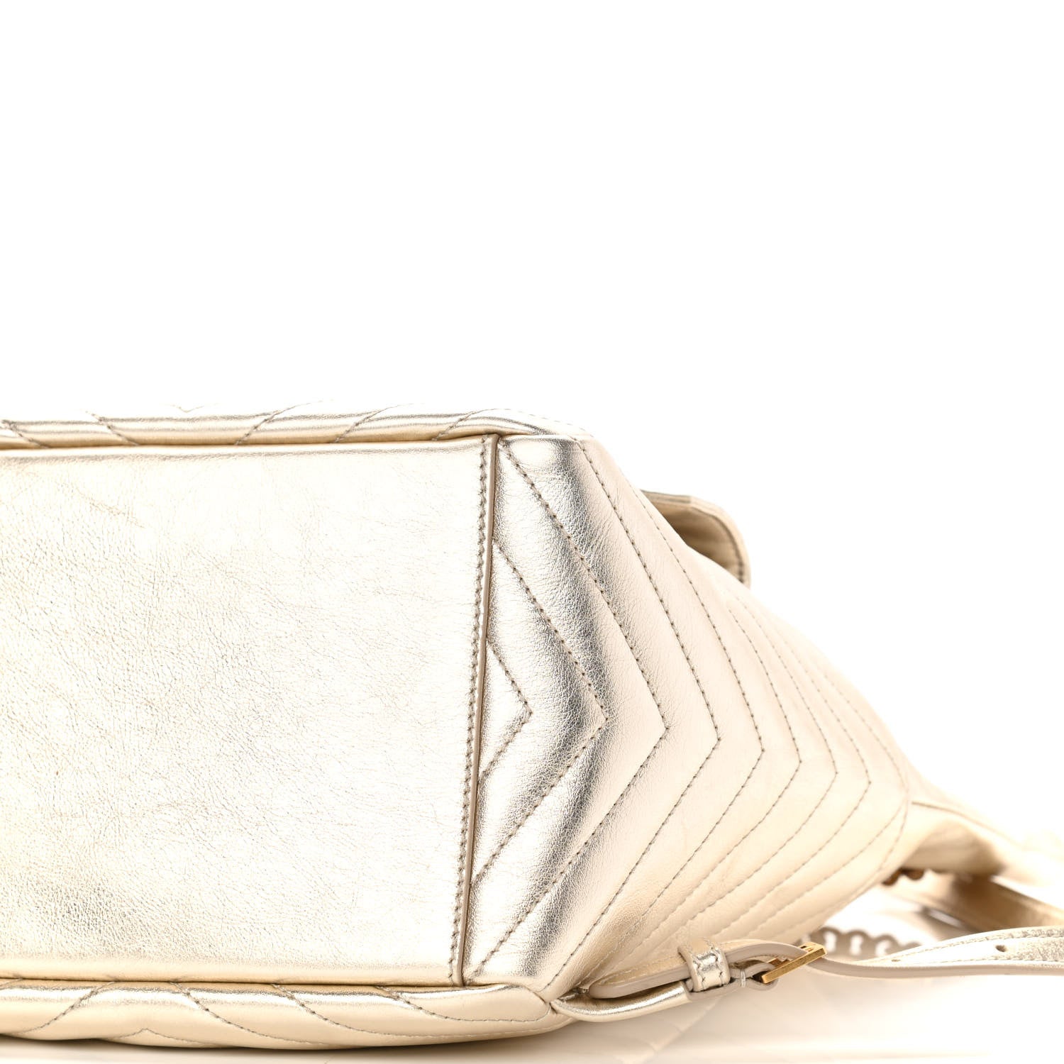 Saint Laurent Lambskin Matelasse Monogram Joe Backpack Pale Gold 9 of 9