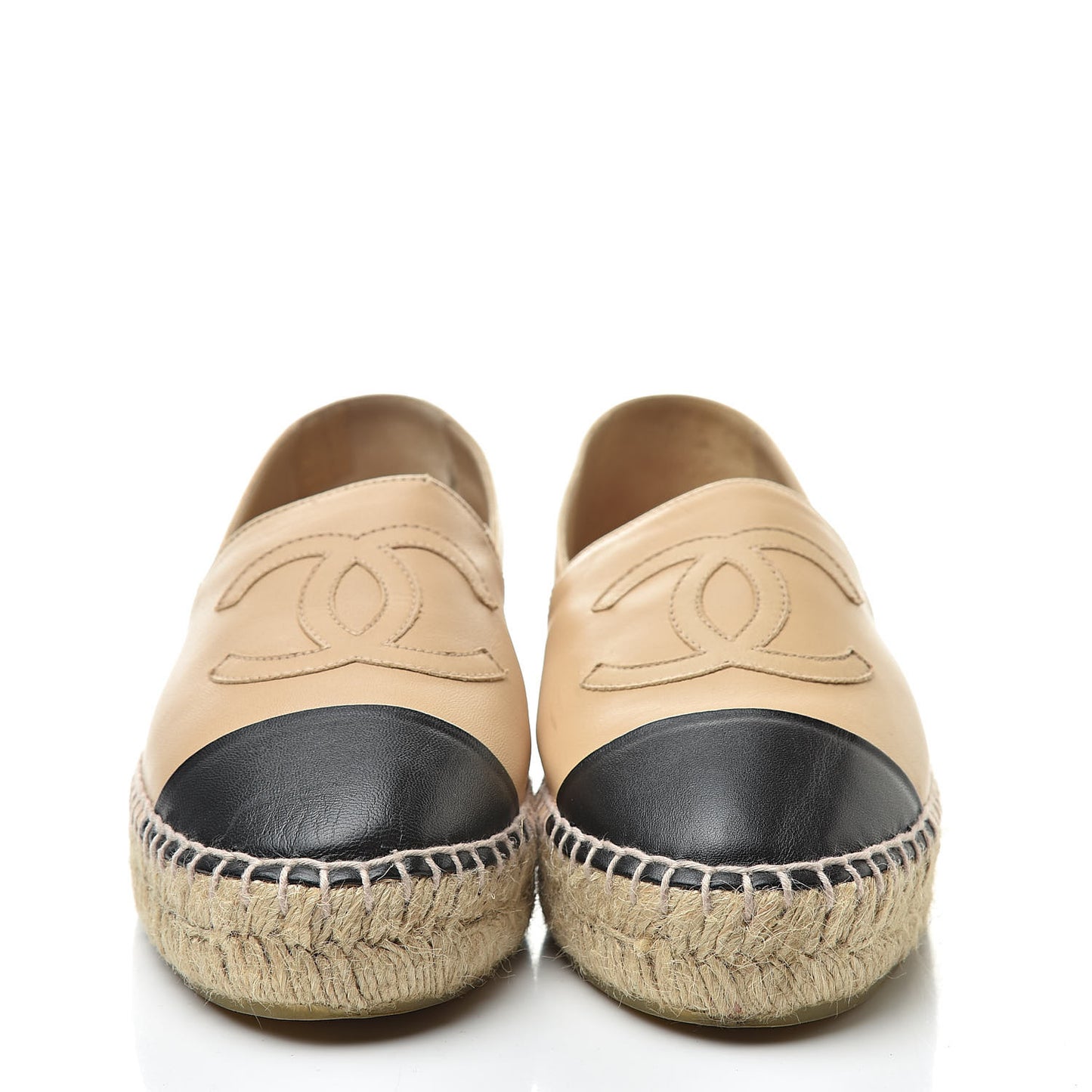 Lambskin CC Espadrilles 37 Beige Black