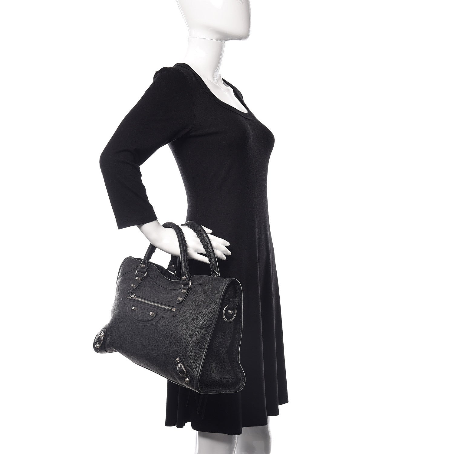 Balenciaga Vibrato Calfskin Classic Silver Hardware City Black 2 of 14