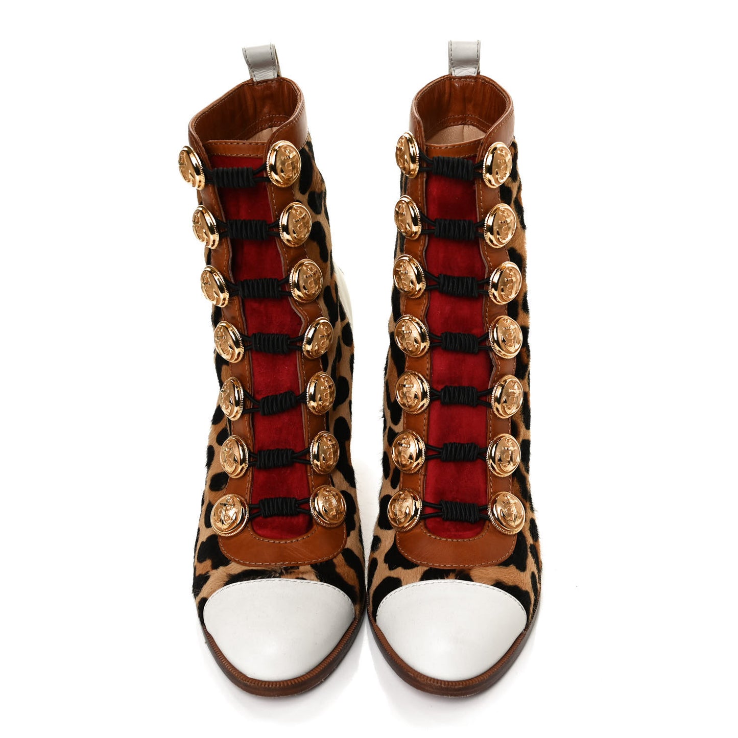 Calf Hair Leopard Print Who Dances 85 Ankle Boots 37.5 Gold Fauve