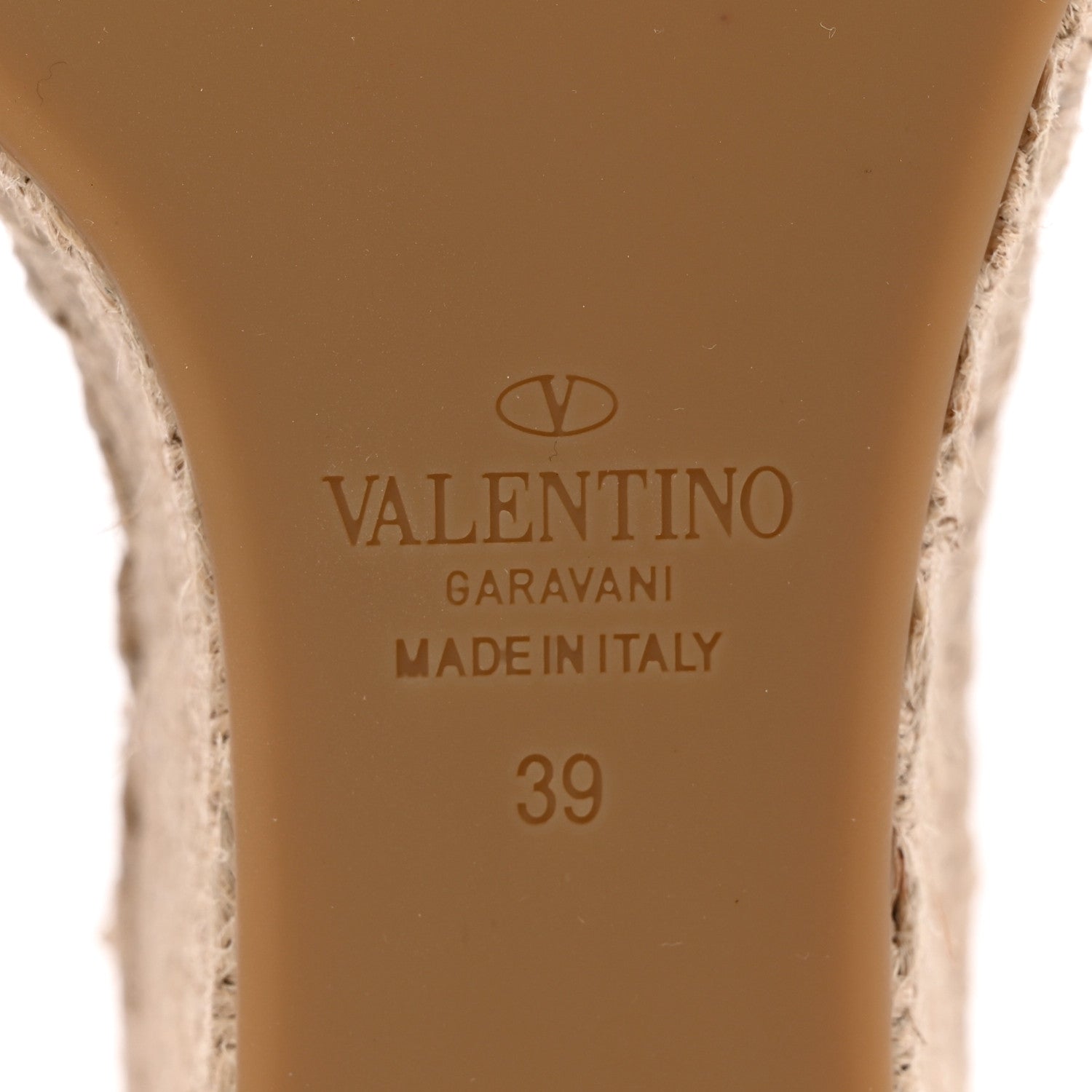 Valentino Garavani Grained Calfskin Rockstud Ankle Strap Espadrille 15/105mm Wedge Sandals 39 Rose Quartz Natural 6 of 14