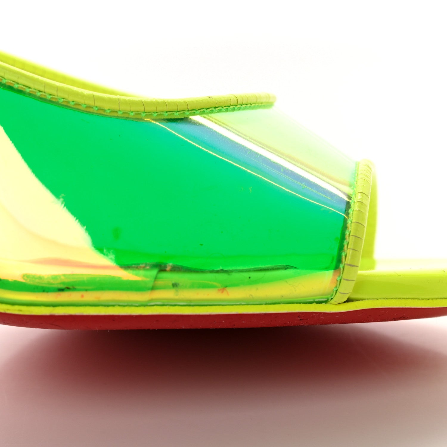 Christian Louboutin PVC Just Arch 100 Slide Sandals 36 Neon Yellow 16 of 18