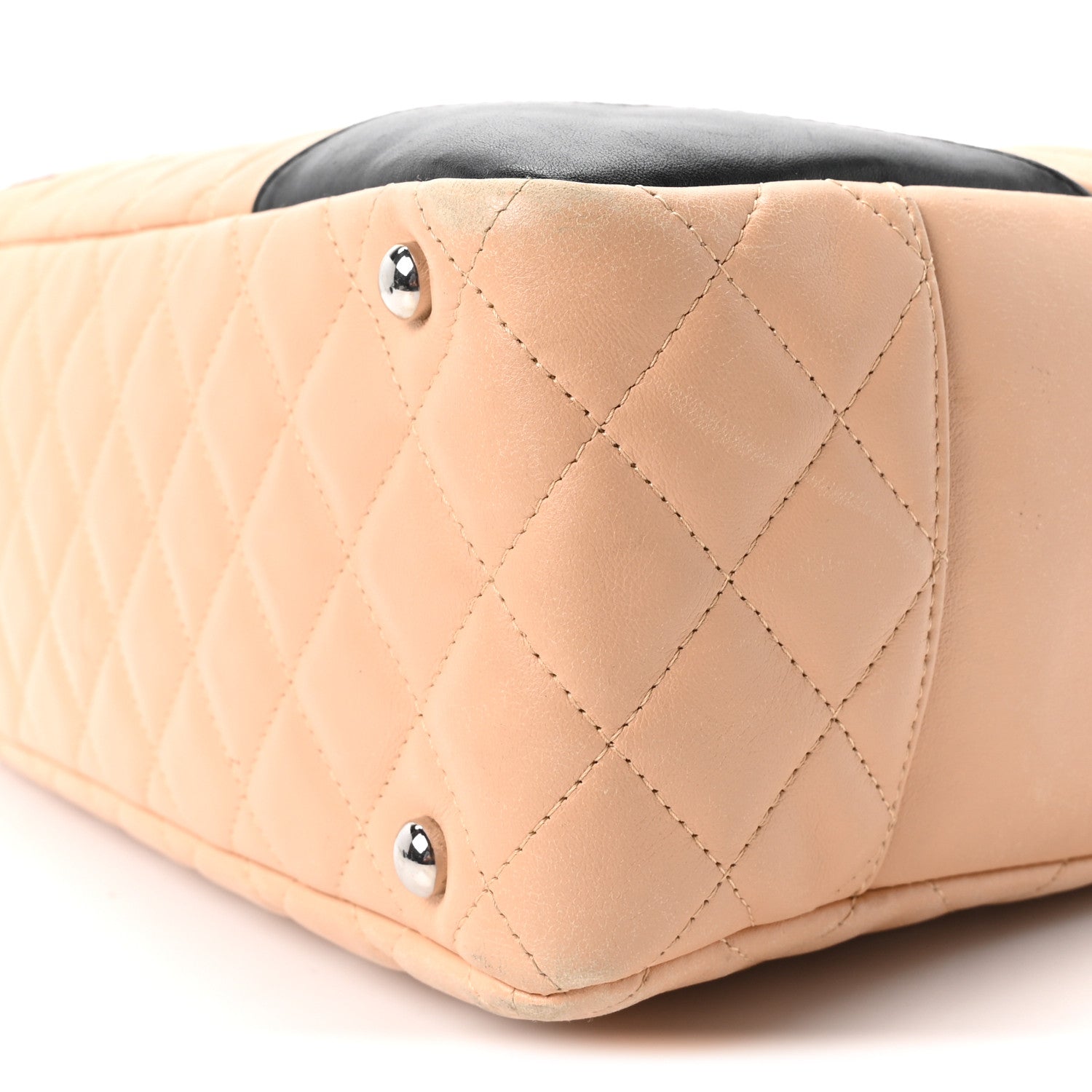 Chanel Calfskin Quilted Large Cambon Bowler Beige Black 10 of 10
