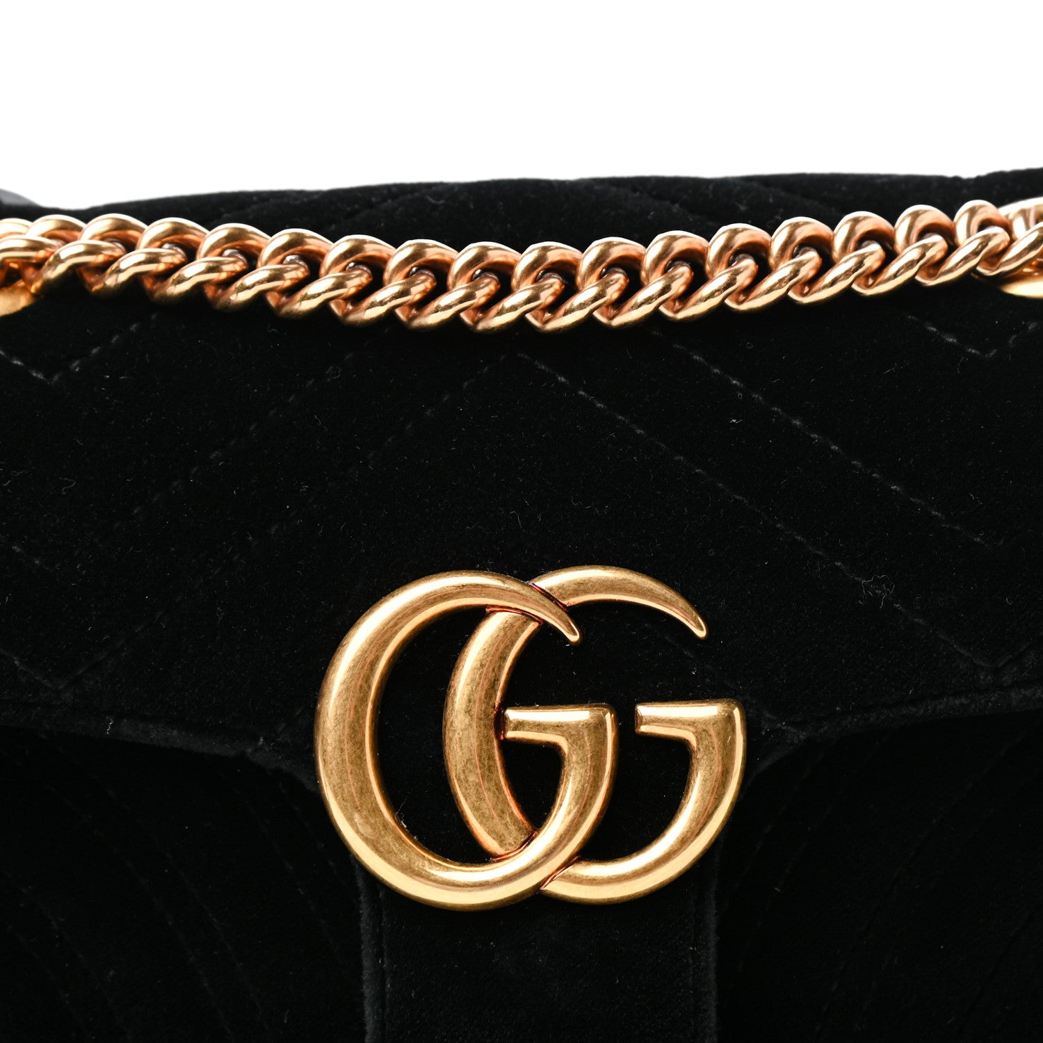 Gucci Velvet Matelasse Mini GG Marmont Shoulder Bag Black 11 of 11
