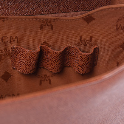 MCM Grained Calfskin Satchel Cognac 13 of 14