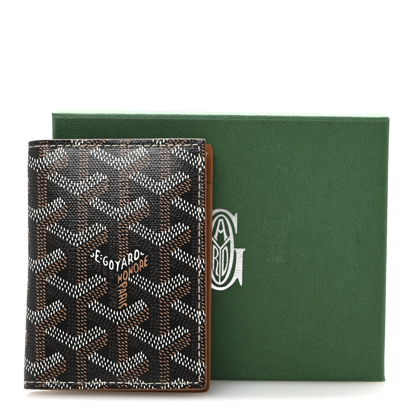 Goyardine Saint Marc Folding Card Case Black Gold