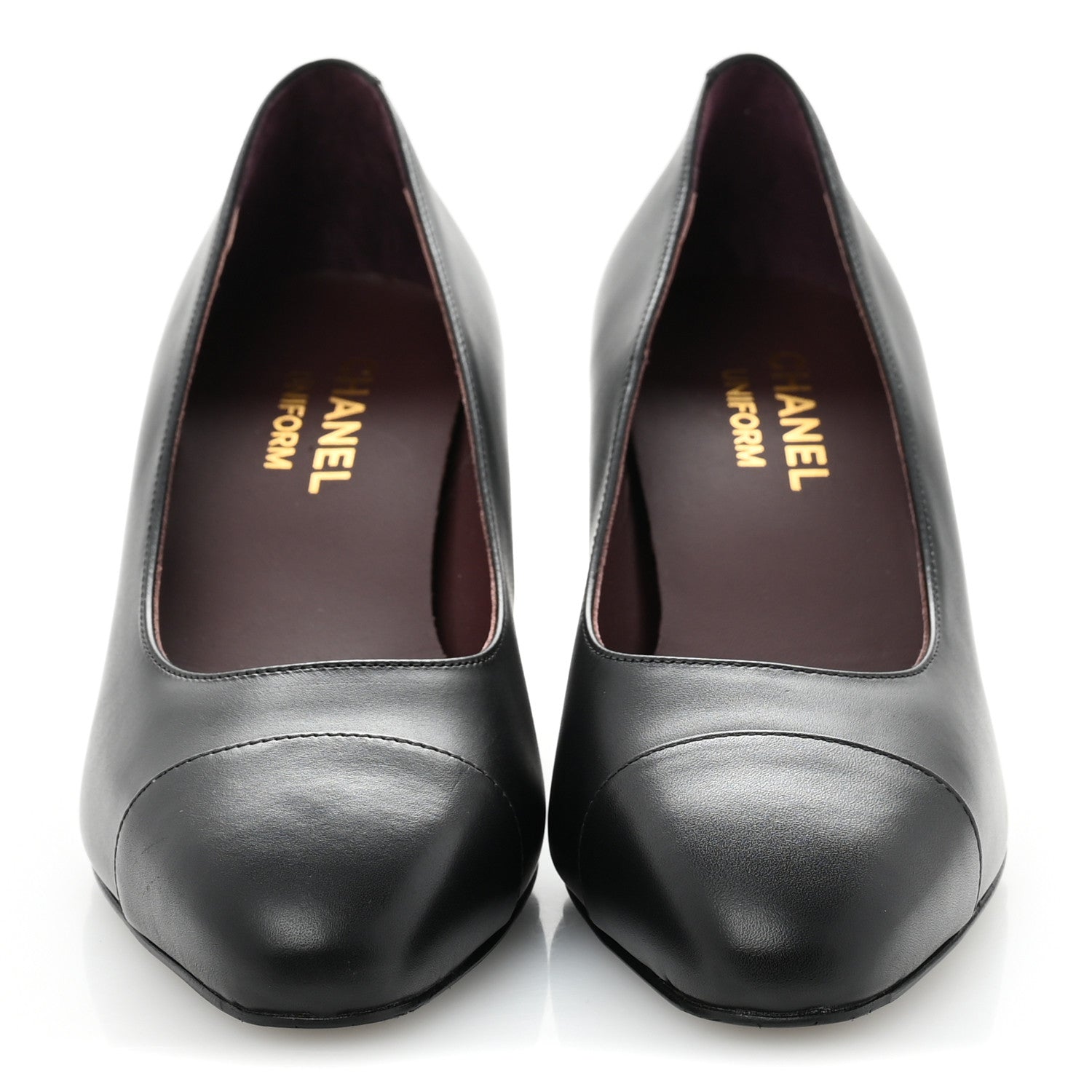 Chanel Lambskin Cap Toe CC Uniform Pumps 37 Black 3 of 11