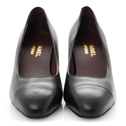 Chanel Lambskin Cap Toe CC Uniform Pumps 37 Black 3 of 11