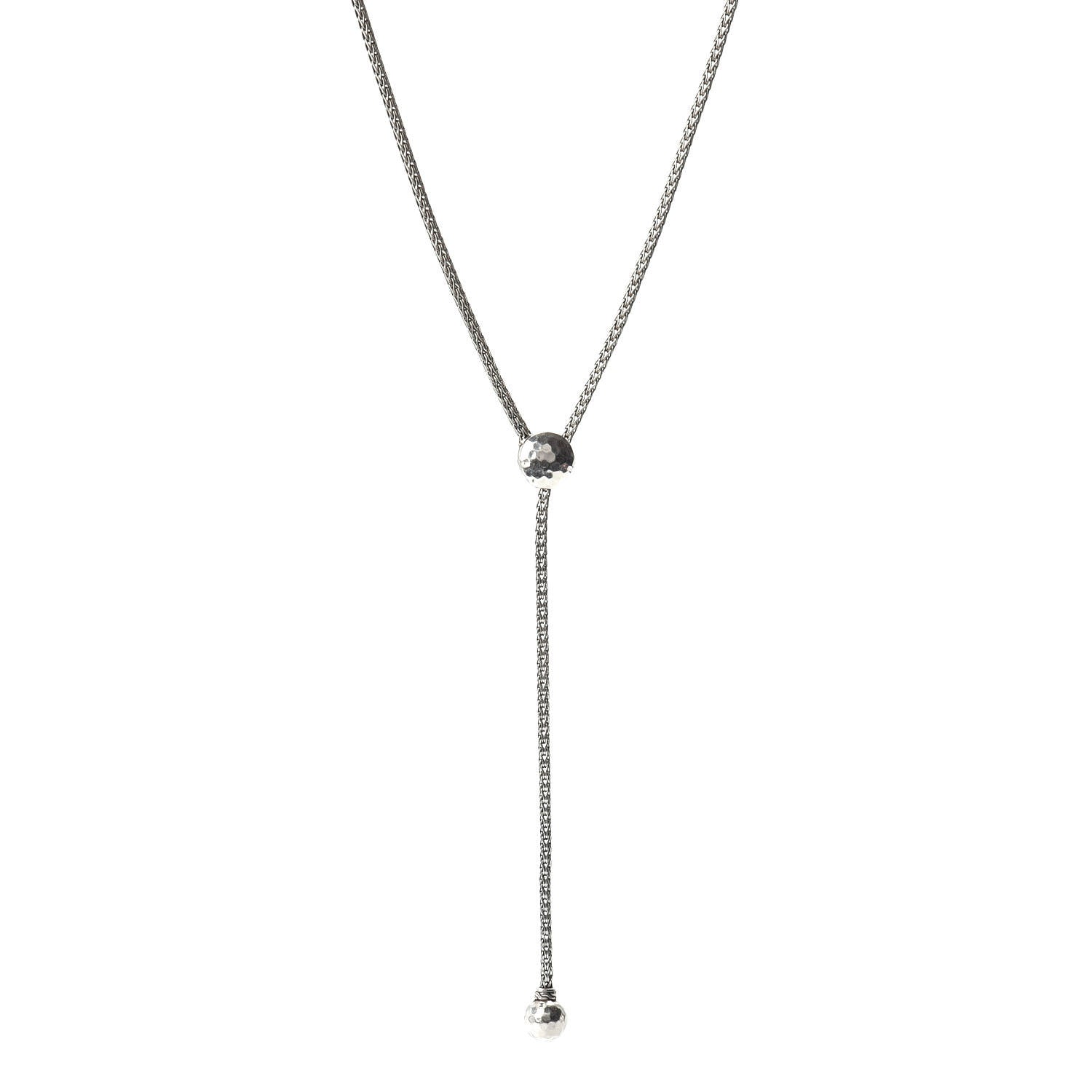 John Hardy Sterling Silver Classic Chain Hammered Y Necklace 1 of 4