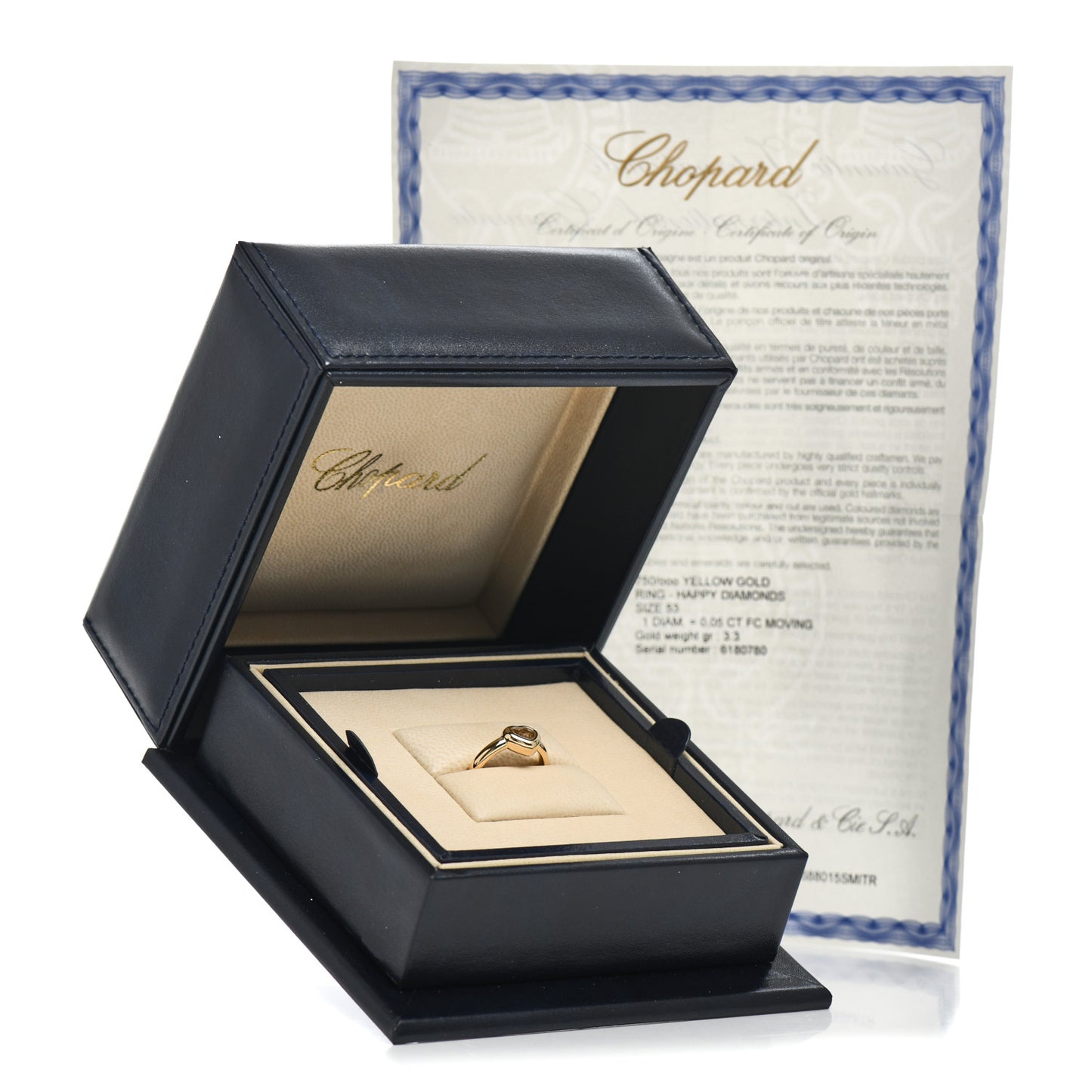 18K Yellow Gold Diamond Happy Heart Ring 51 5.75
