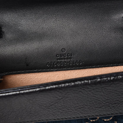Gucci Velvet GG Monogram Super Mini Dionysus Shoulder Bag Blue Beige Black 5 of 8