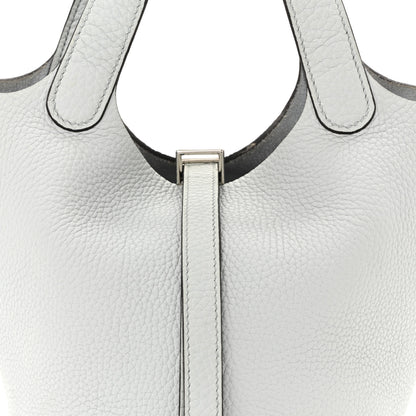 Hermes Taurillon Clemence Picotin Lock 18 PM Bleu Pale 8 of 12