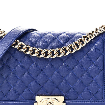 Chanel Caviar Quilted Medium Boy Flap Blue 8 of 11
