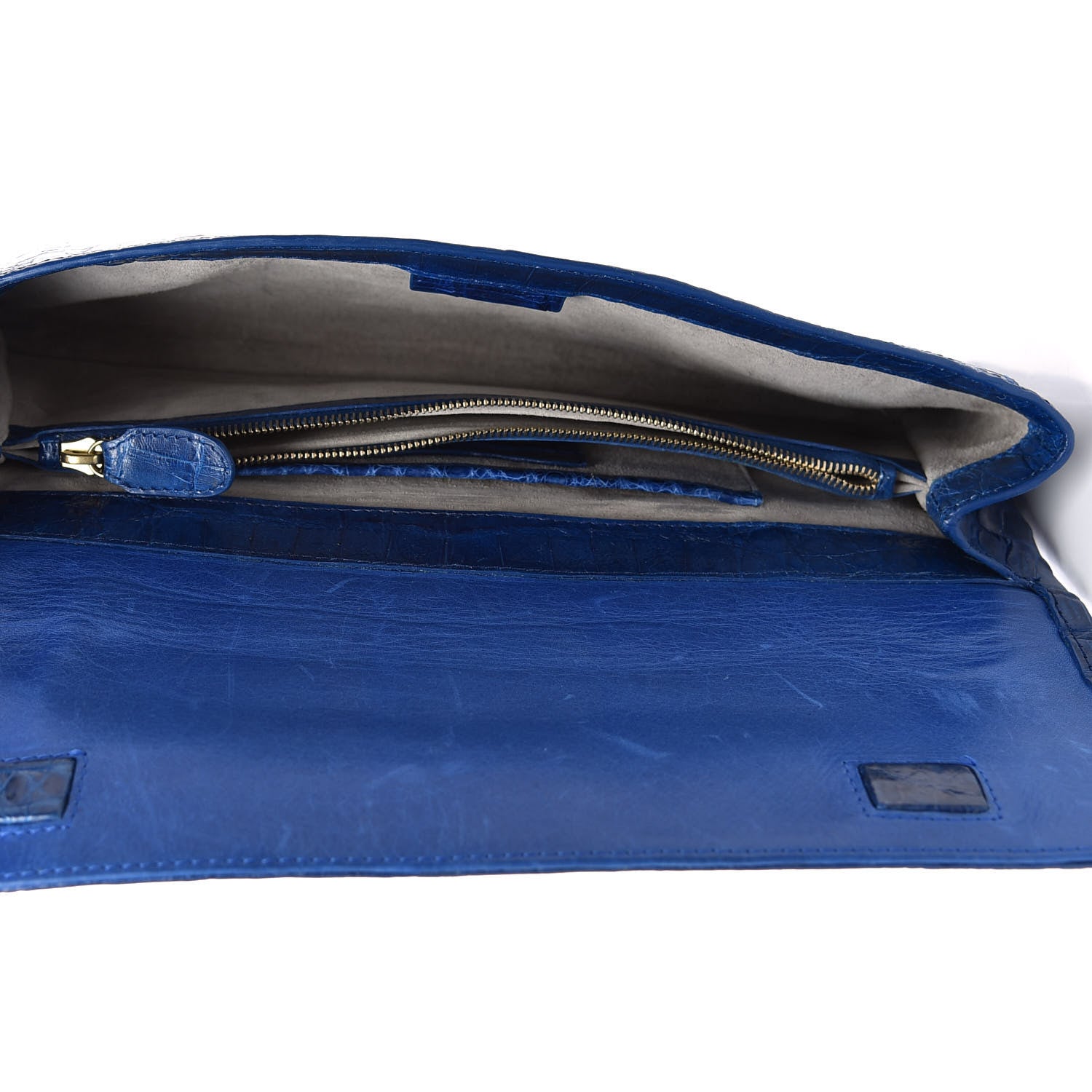Nancy Gonzalez Crocodile Foldover Clutch Blue 5 of 8