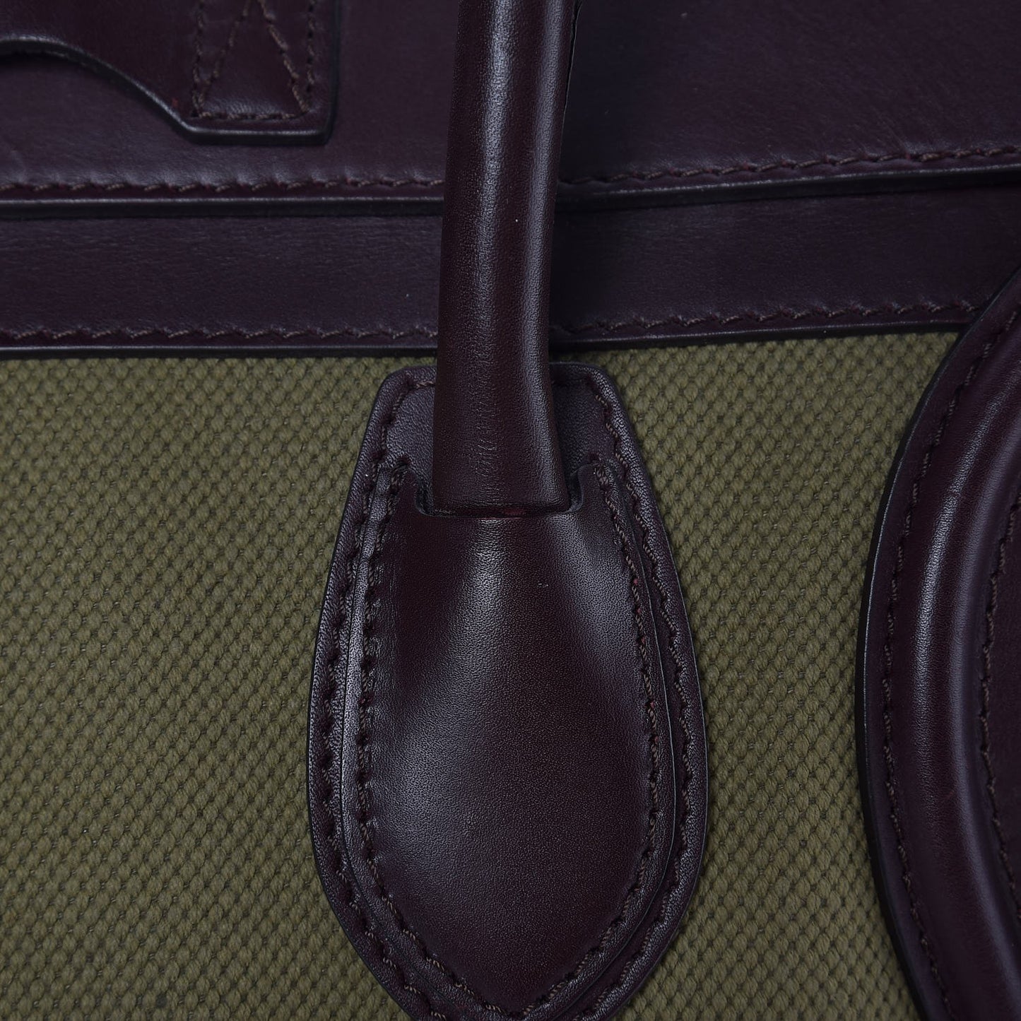 Canvas Smooth Calfskin Mini Luggage Olive