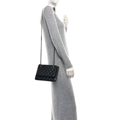 Chanel Shiny Lambskin Quilted Medium Double Case With Strap Black 2 of 11