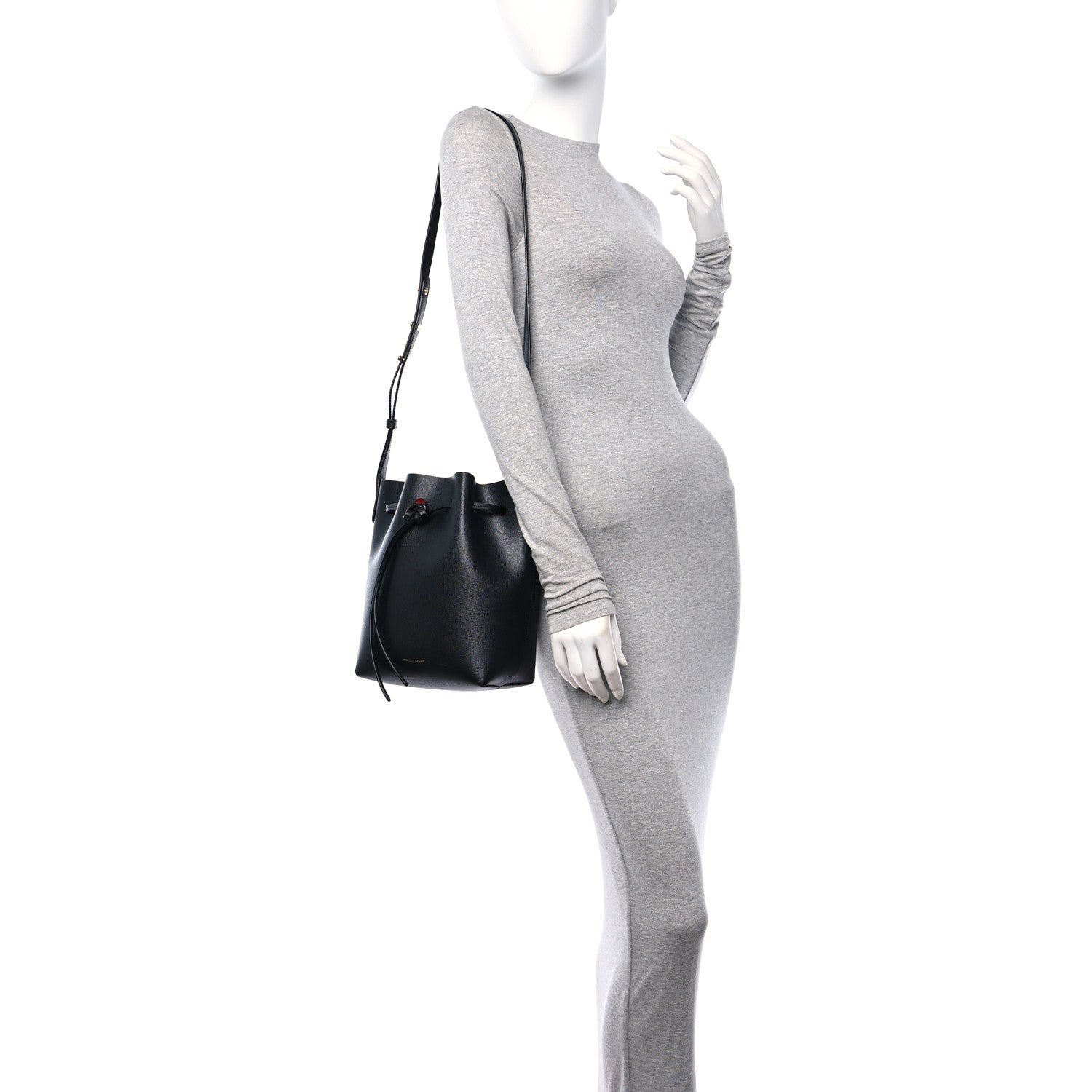 Mansur Gavriel Saffiano Mini Bucket Bag Black Flamma 2 of 13