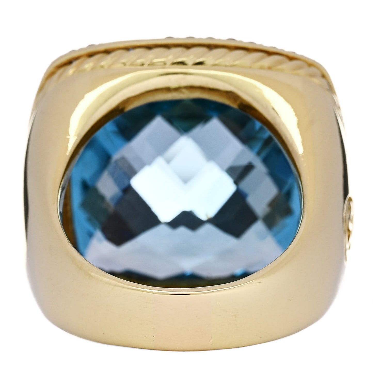 18K Yellow Gold Blue Sapphire Blue Topaz Albion Ring 54 7