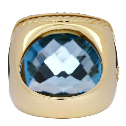 David Yurman 18K Yellow Gold Blue Sapphire Blue Topaz Albion Ring 54 7 4 of 6
