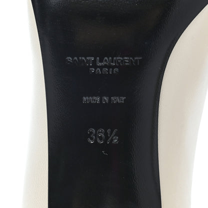 Saint Laurent Calfskin Bow Anais Pumps 36.5 White 6 of 10