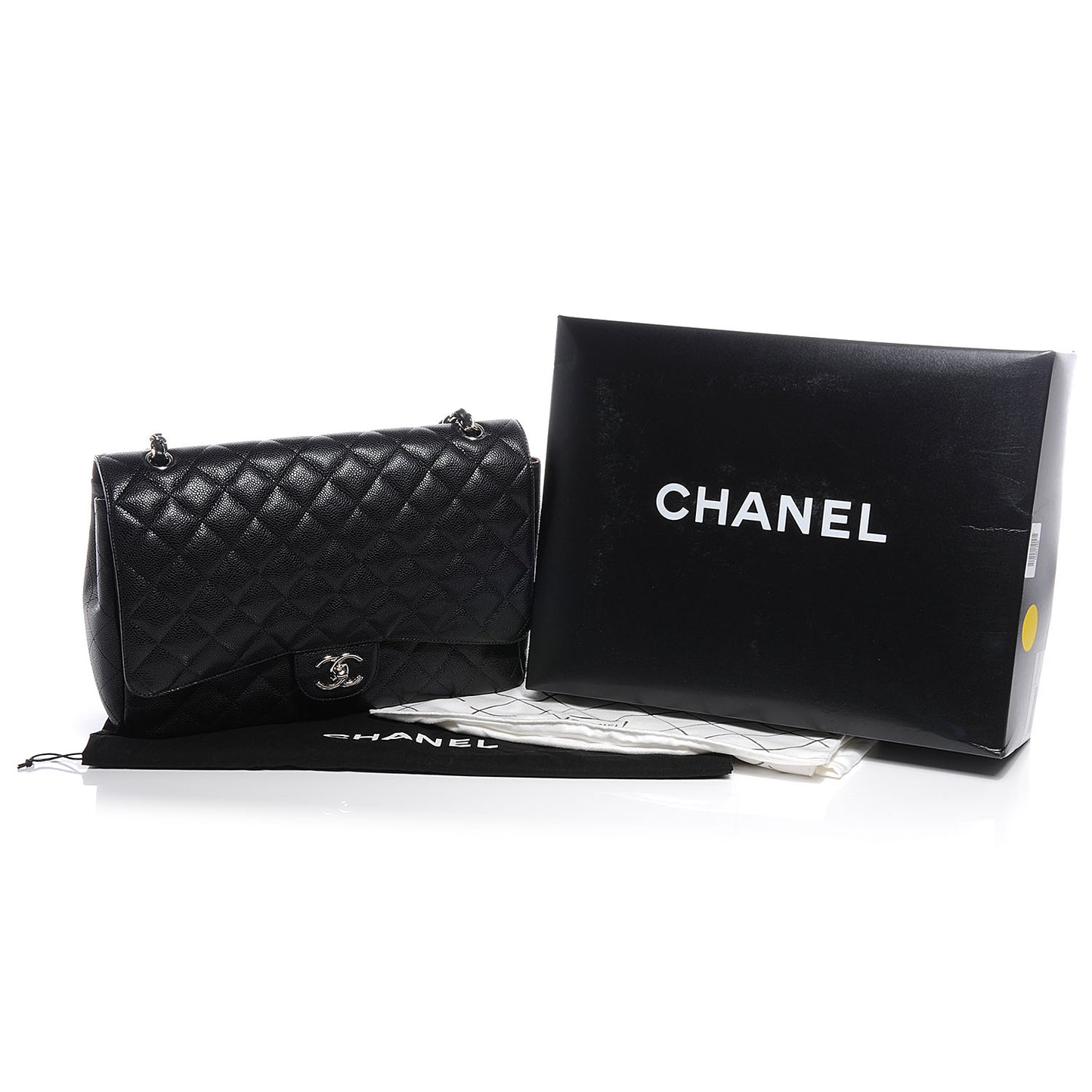Caviar Quilted Maxi Double Flap Black