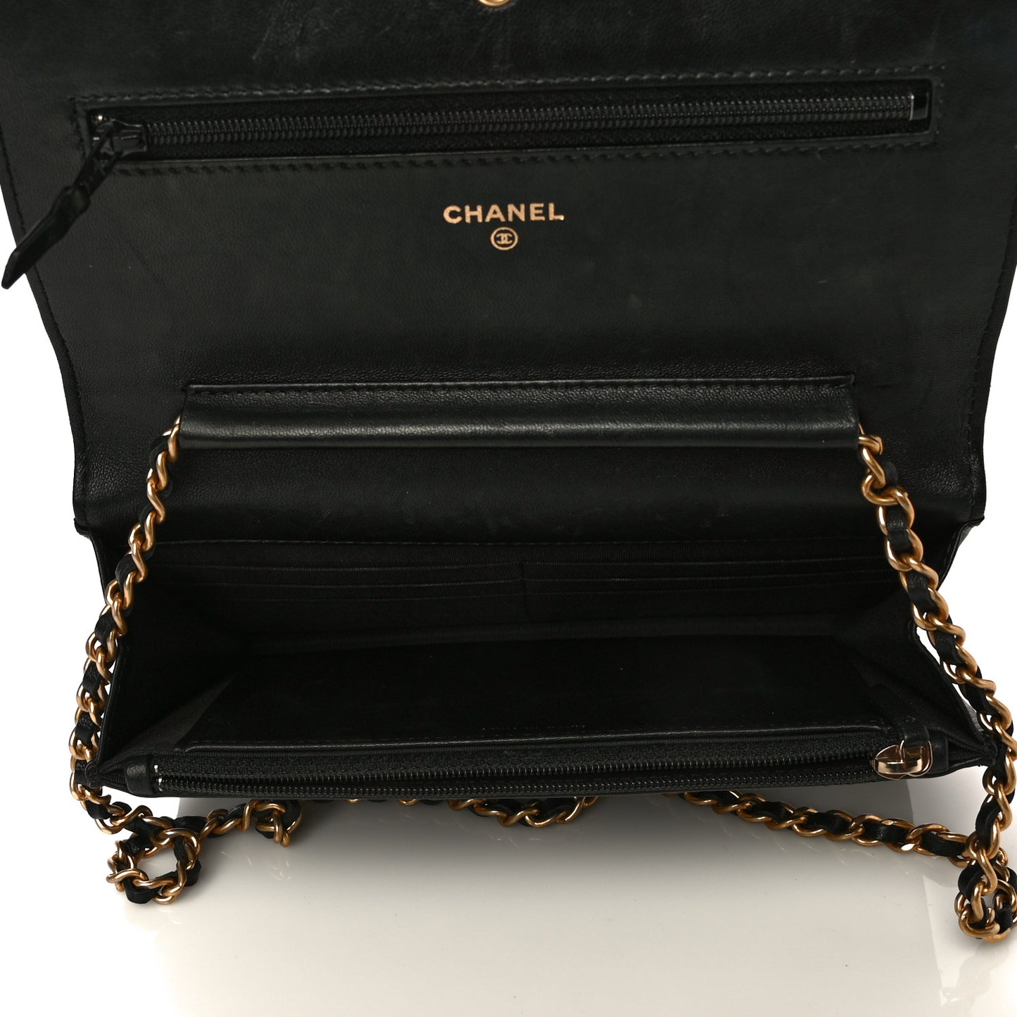 Lambskin Quilted Boy Wallet On Chain WOC Black